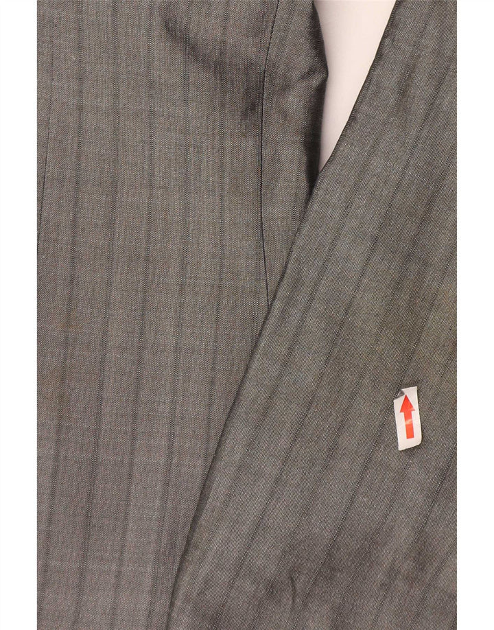 Pierre Cardin Herre 2-knaps blazerjakke UK 38 Medium Grå Stribet Silke