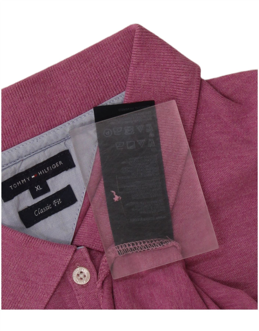 TOMMY HILFIGER Dame poloskjorte i klassisk pasform UK 18 XL Pink Bomuld