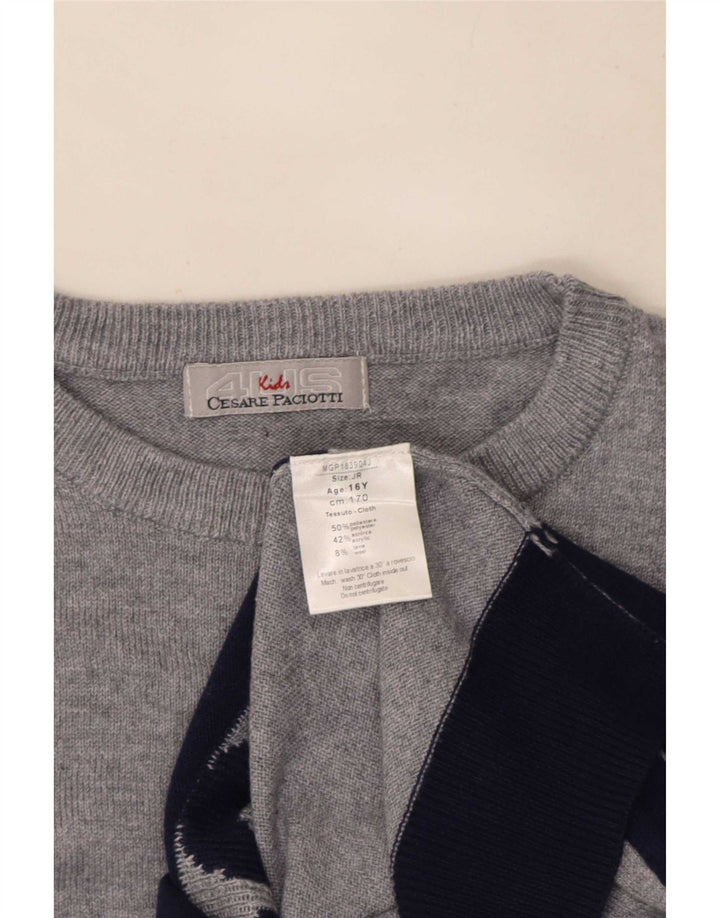 Cesare Paciotti 4US drenge sweater med rund hals 15-16 år grå