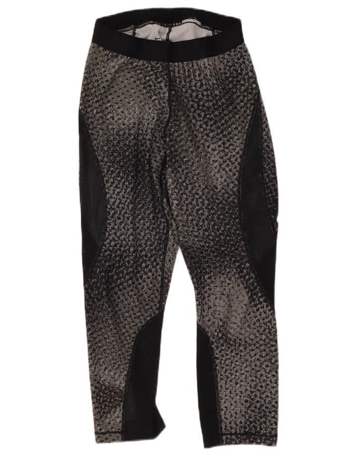 Nike Dame Capri Leggings UK 12 Medium Grey Colourblock