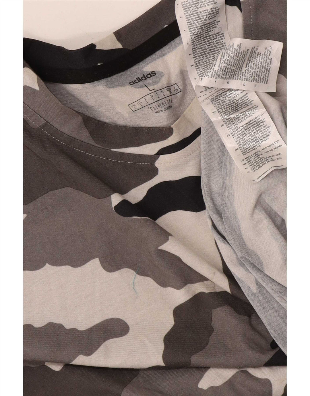 Adidas Herre Climalite T-Shirt Top Stor Grå Camouflage Polyester
