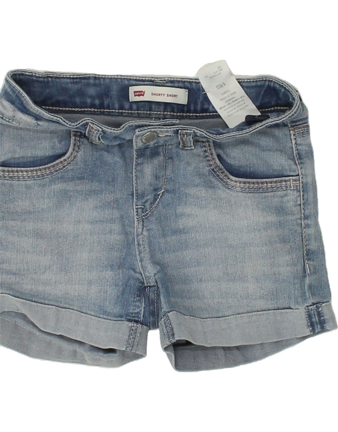LEVI'S Girls Denim Shorts 7-8 Years W26 Blue Cotton Vintage Levi's and Second-Hand Levi's from Messina Hembry 