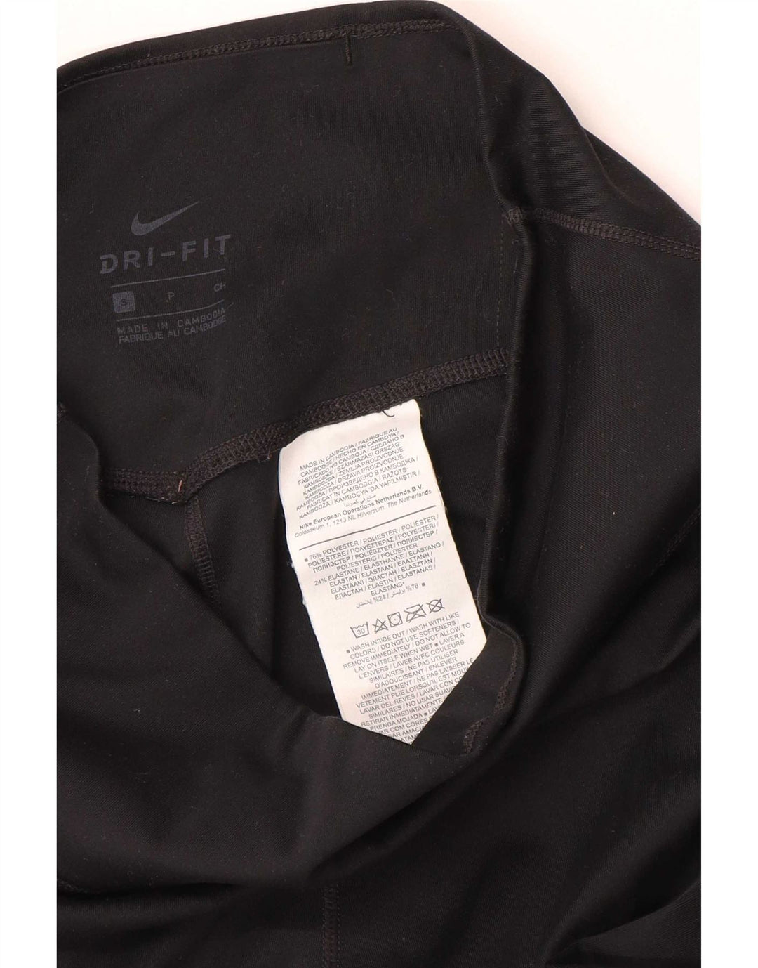 Nike Dame Dri Fit Leggings UK 10 Small Black Polyester