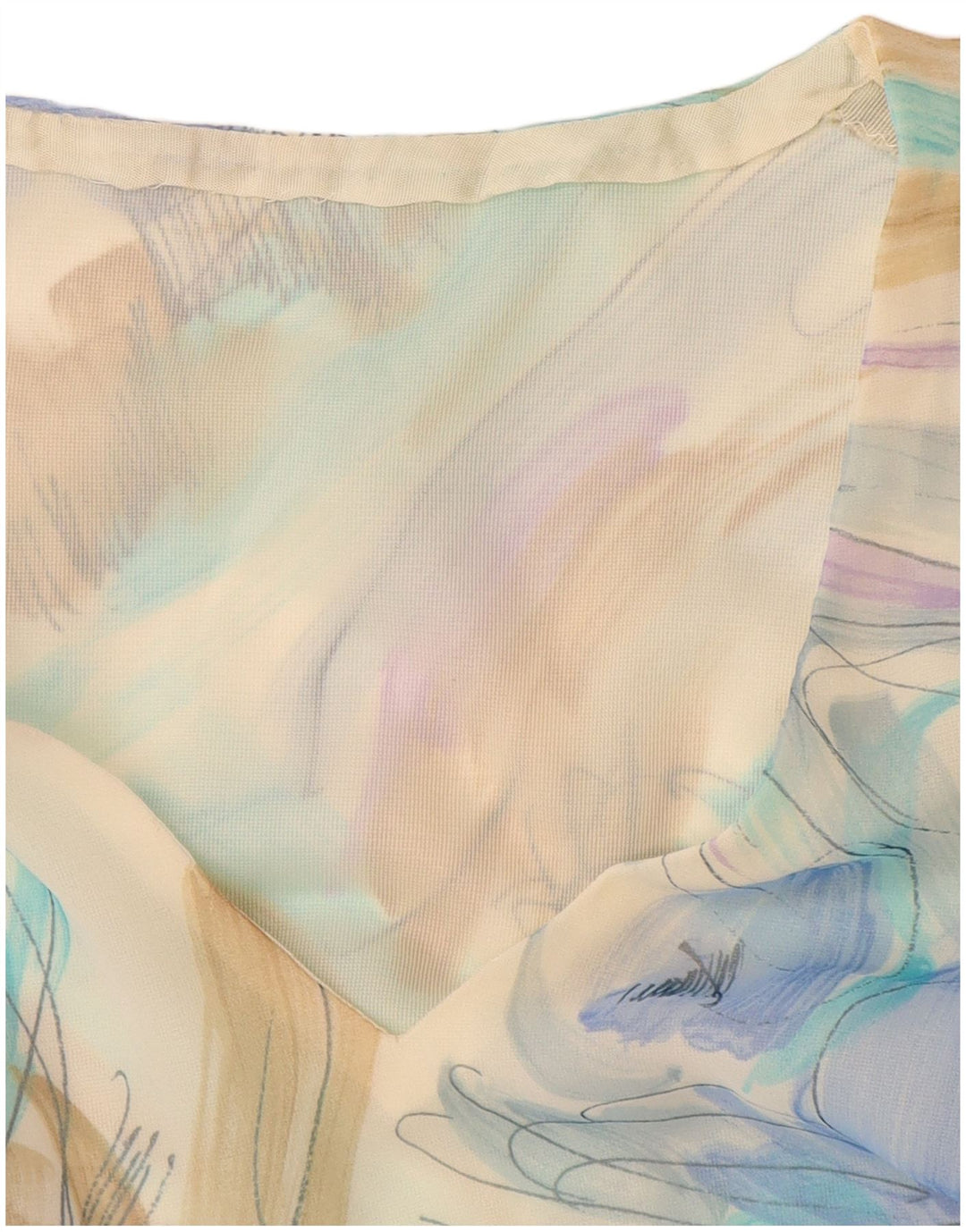 VINTAGE kvinders abstrakt mønster Maxikjole UK 12 Medium Blue