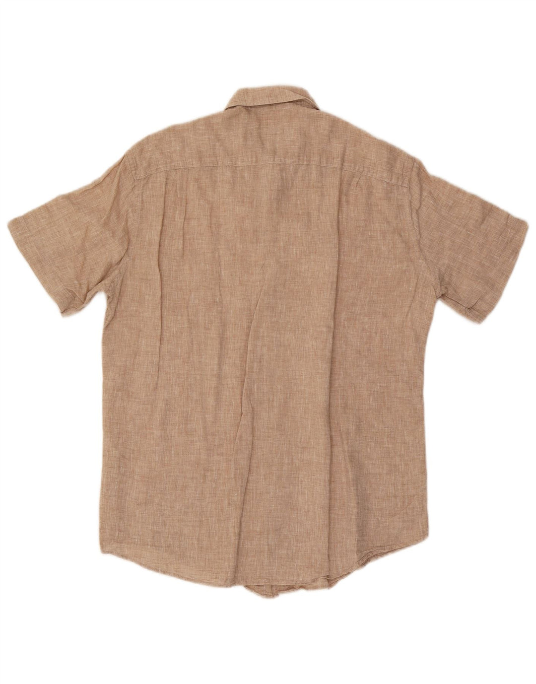Benetton Kortærmet Herreskjorte Stor Beige Linned