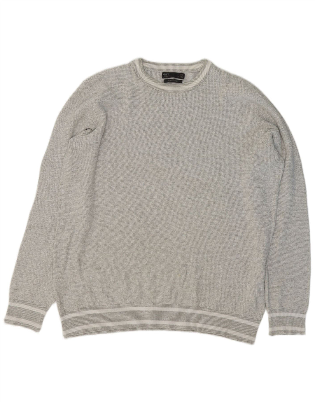 Marks & Spencer Herre sweater med rund hals 2XL grå bomuld