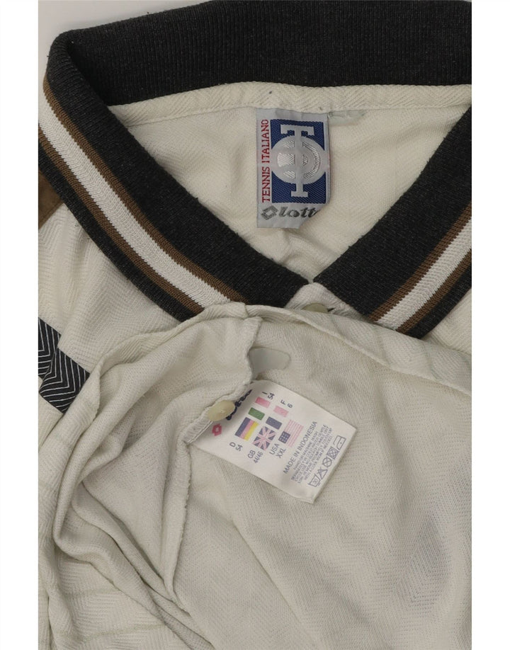 LOTTO Rugby polotrøje til mænd UK 44/46 2XL Hvid Colourblock Polyester