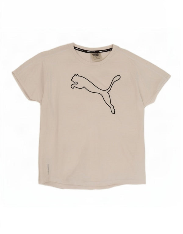 Puma Grafisk T-Shirt Top UK 16 Stor hvid polyester