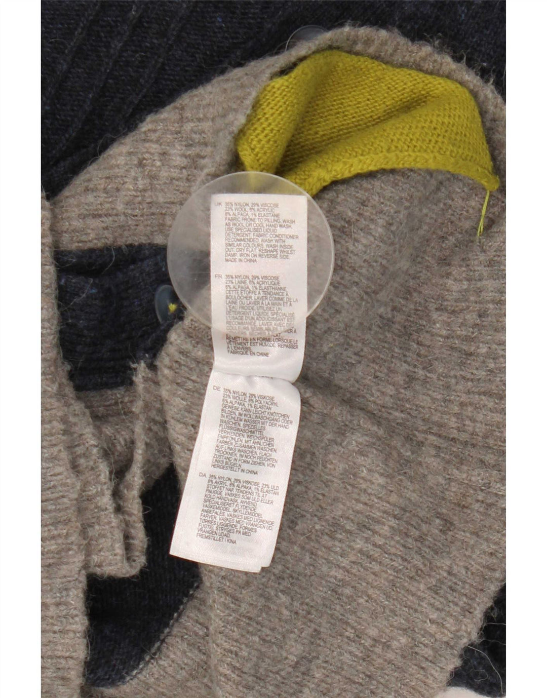 White Stuff Dame Cardigan Sweater UK 12 Medium Navy Blue Colourblock