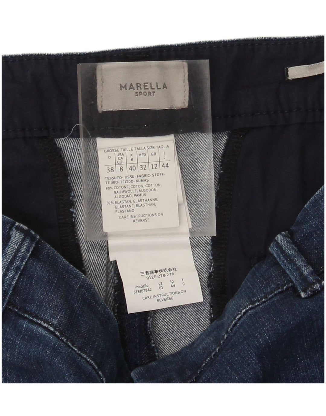 Marella Dame Slim Jeans UK 12 Medium W32 L27 Blå Bomuld