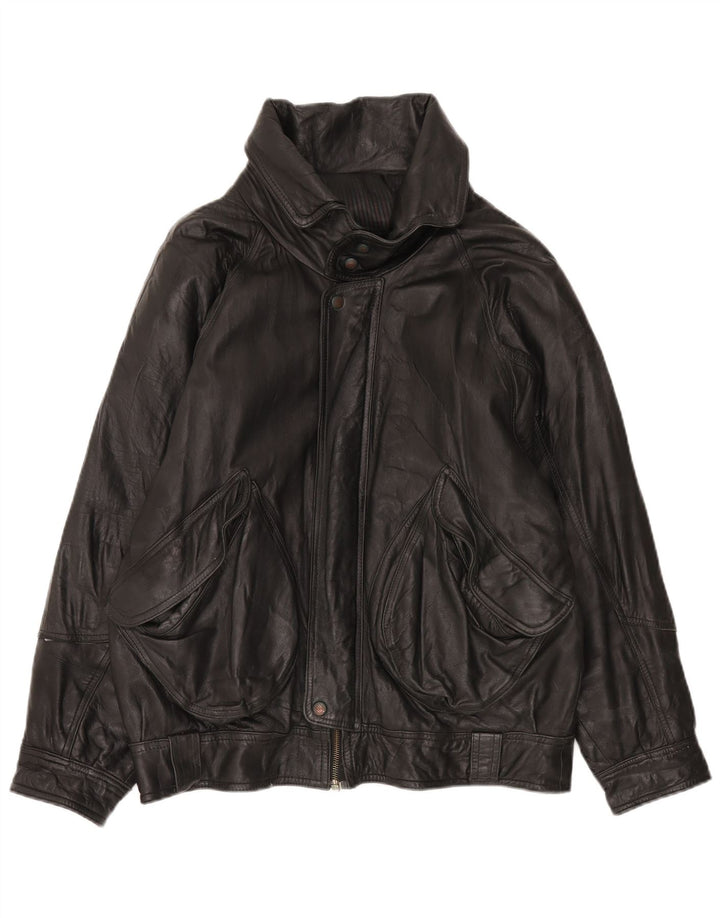 Vintage herre læderjakke UK 42 XL sort læder