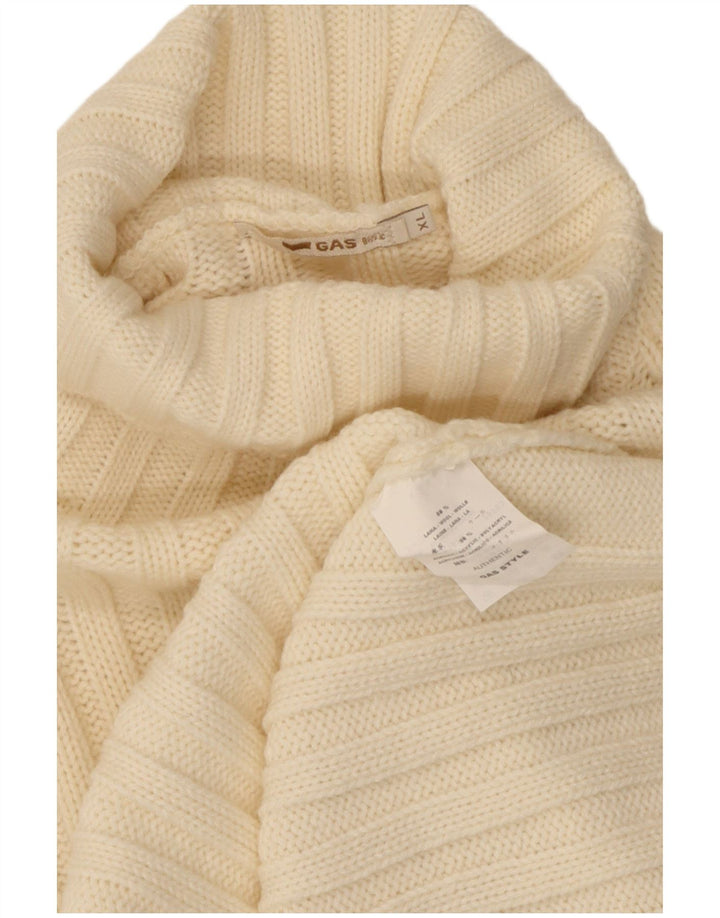 Gas Dame Roll Neck Jumper Sweater UK 18 XL Off White Uld