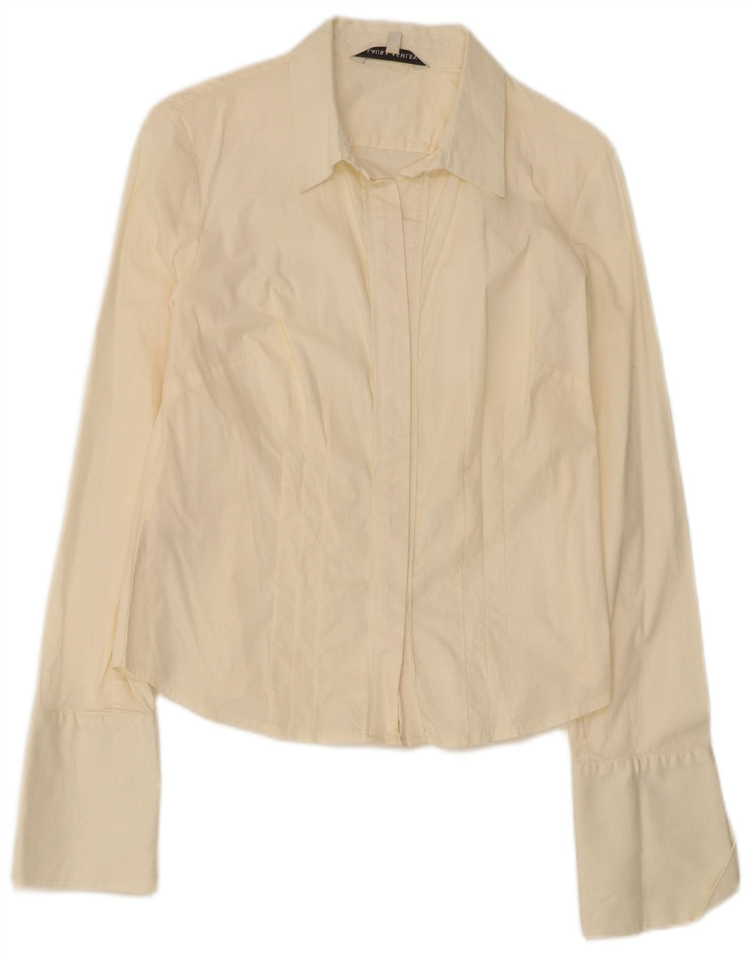 Laura Ashley Dame Formel skjorte UK 12 Medium Beige Bomuld