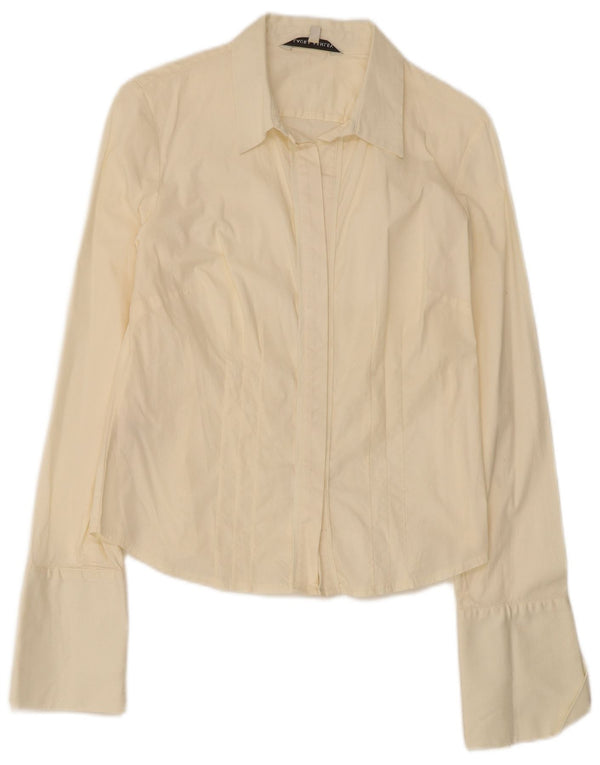 Laura Ashley Dame Formel skjorte UK 12 Medium Beige Bomuld