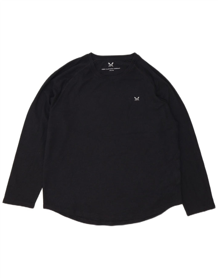 Crew Clothing Herre Top Langærmet 2XL Sort Bomuld