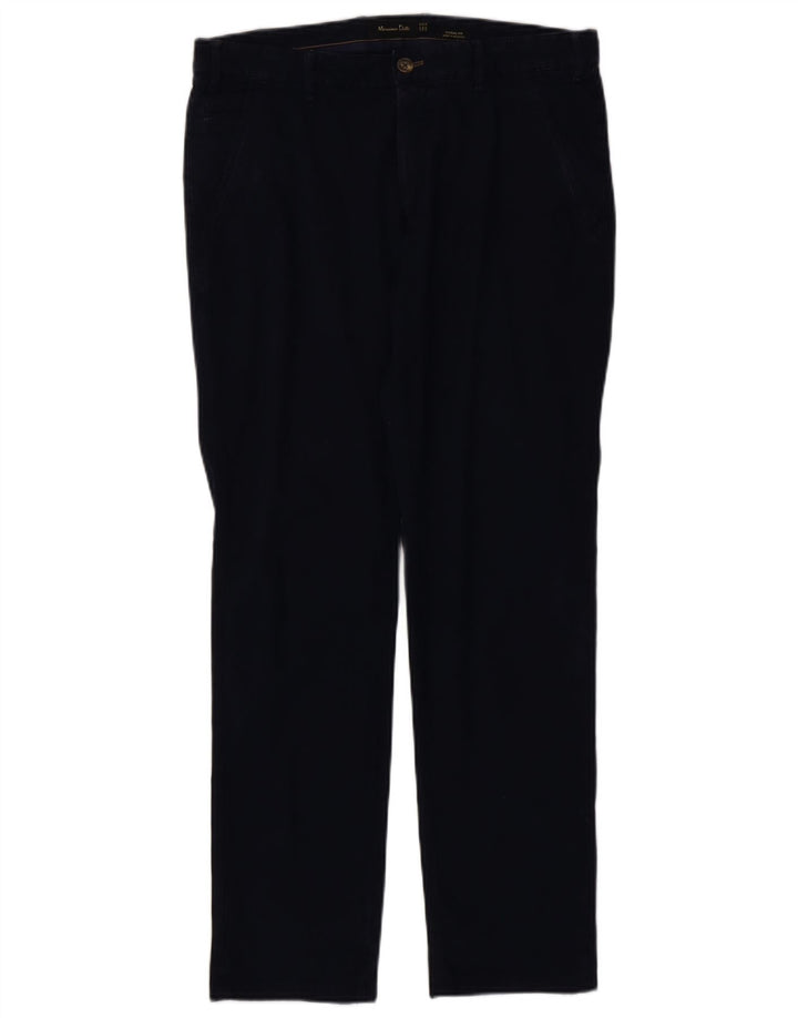 MASSIMO DUTTI Herre Casual Fit Chinobukser EU 42 Large W32 L32 Marineblå