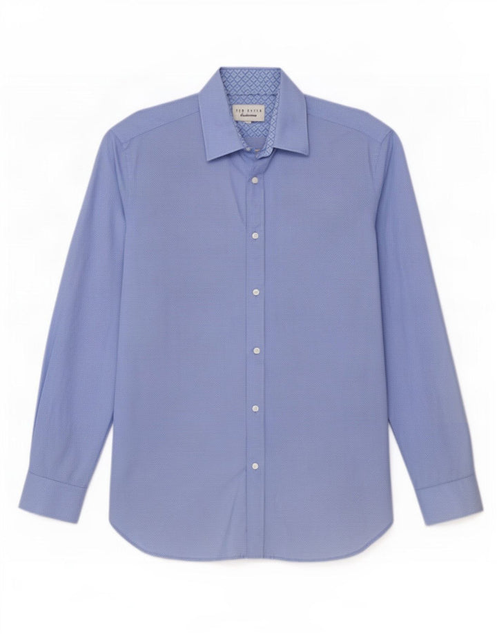 Ted Baker Herreskjorte str. 16 Large Blue Spotted Cotton