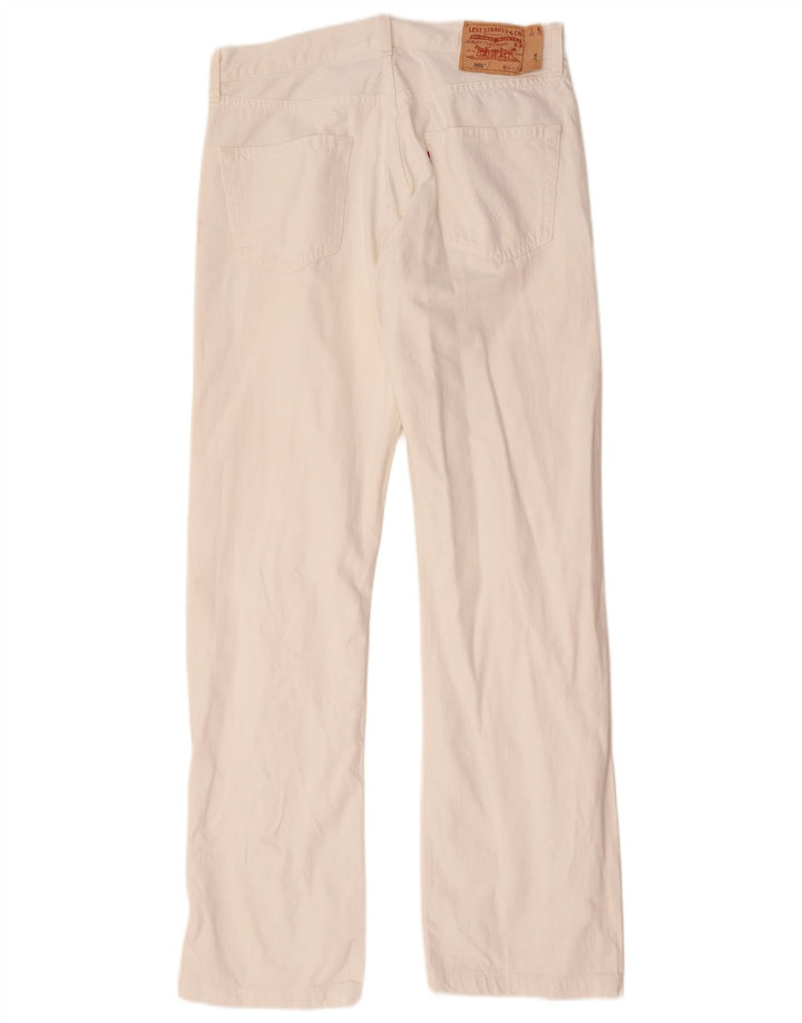 Levi's Herre 501 Straight Jeans W34 L33 Hvid Bomuld