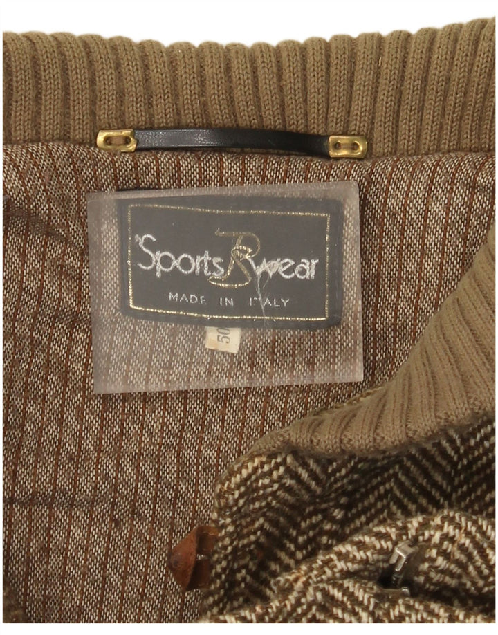 Radici Herre Strik Bomber Jacket IT 50 Large Khaki Sildeben