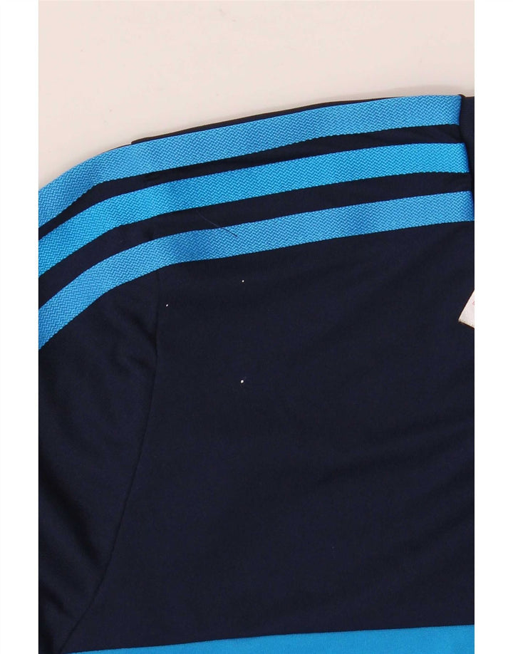 Adidas Boys T-Shirt Top 13-14 år Navy Blue Colourblock Polyester