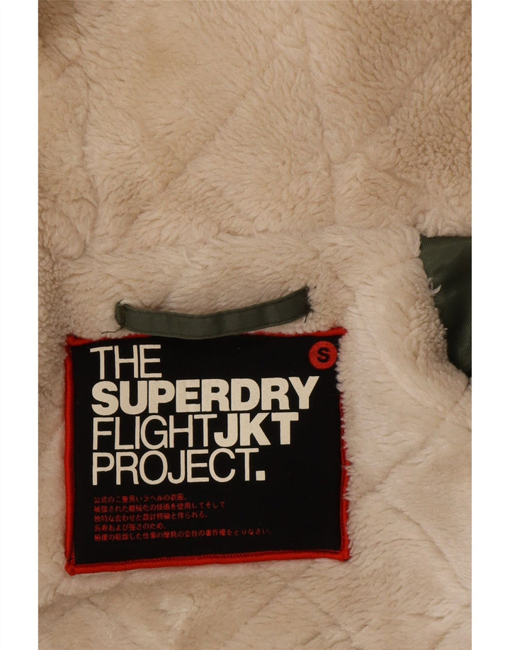 Superdry Parkajakke med hætte til mænd UK 36 Lille grøn nylon