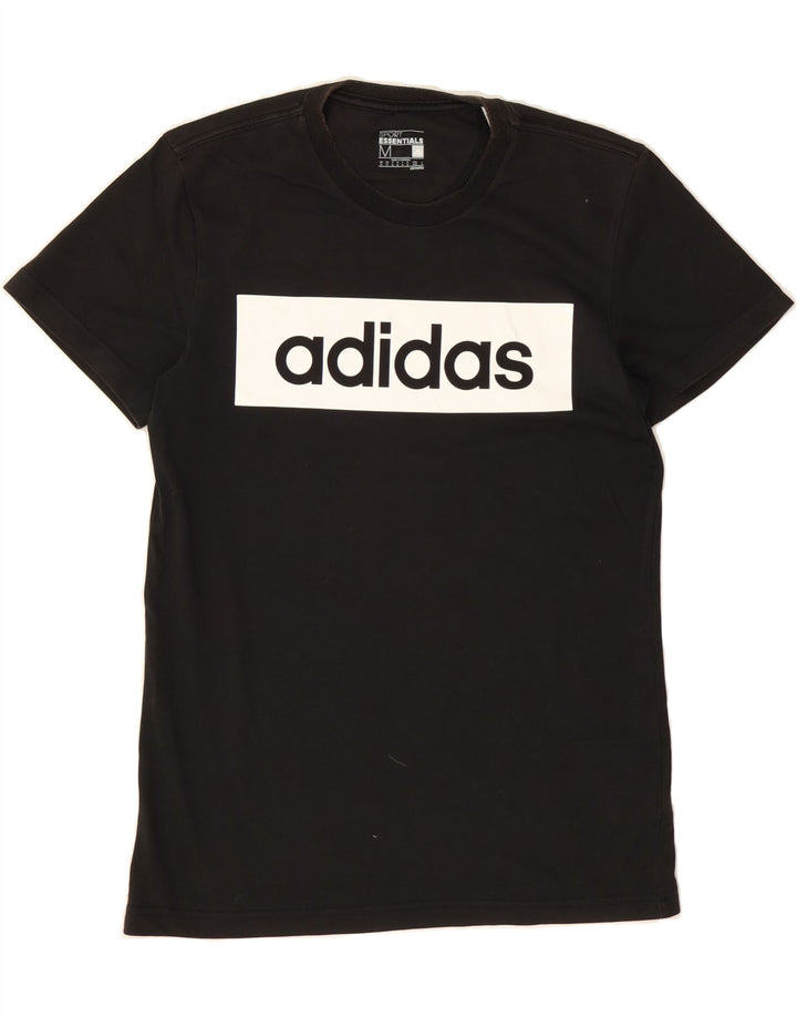 ADIDAS Mens Climalite Graphic T-Shirt Top Medium Black Cotton Vintage Adidas and Second-Hand Adidas from Messina Hembry 