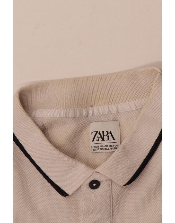 Zara Polo Shirt til mænd XL Hvid Colourblock