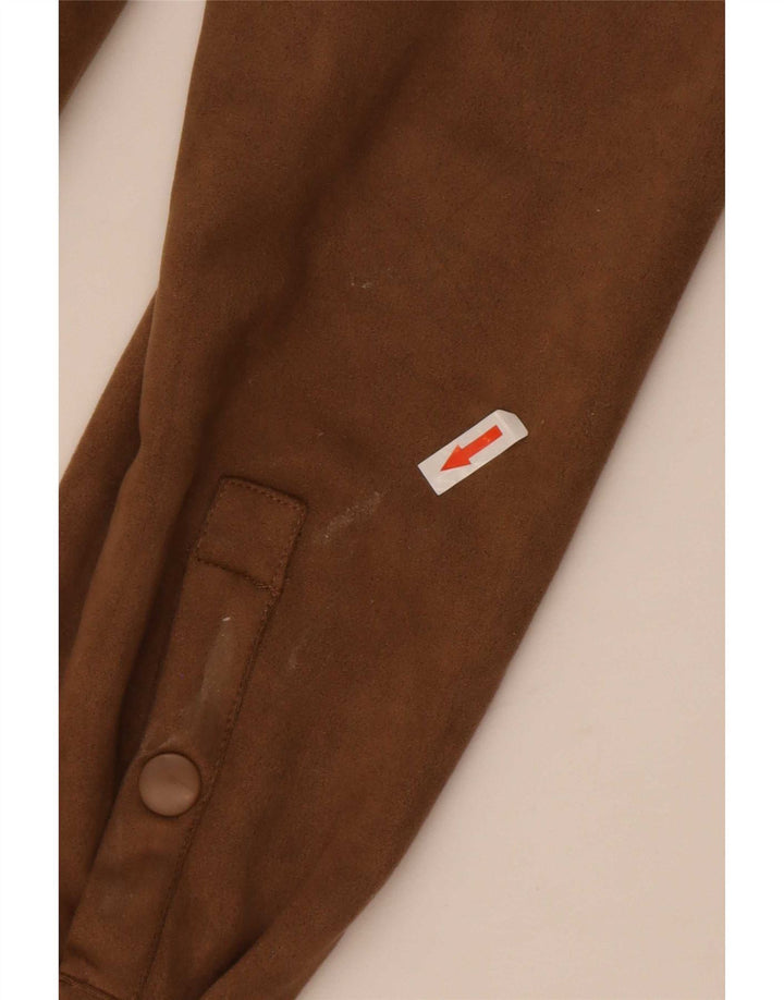 Zara Lumberjack-skjorte med hætte til mænd, medium brun polyester