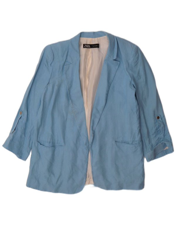 Zara Womens Open Blazer Jacket UK 18 XL Blå