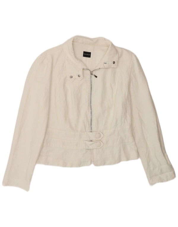 Penny Black Dame Blazer Jakke med fuld lynlås UK 12 Medium White