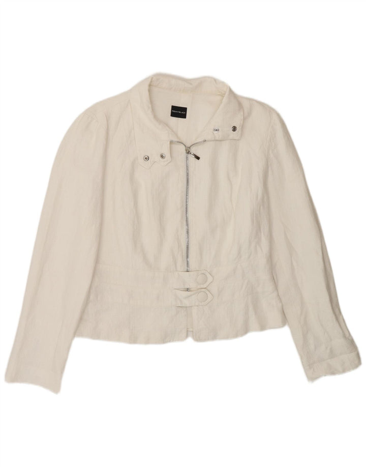 Penny Black Dame Blazer Jakke med fuld lynlås UK 12 Medium White