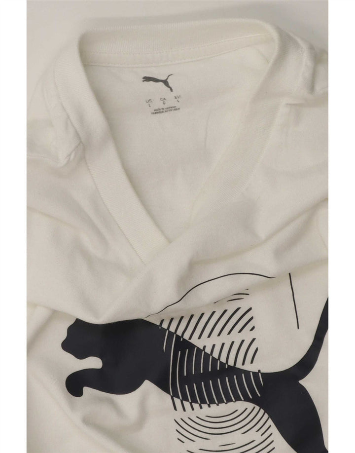 Puma Herre Grafisk T-Shirt Top Stor Hvid