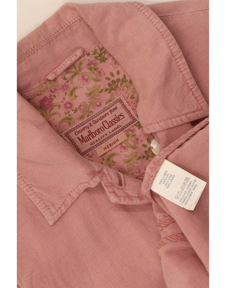 Marlboro Classics Dame 5-knaps blazerjakke UK 12 Medium Pink Linen