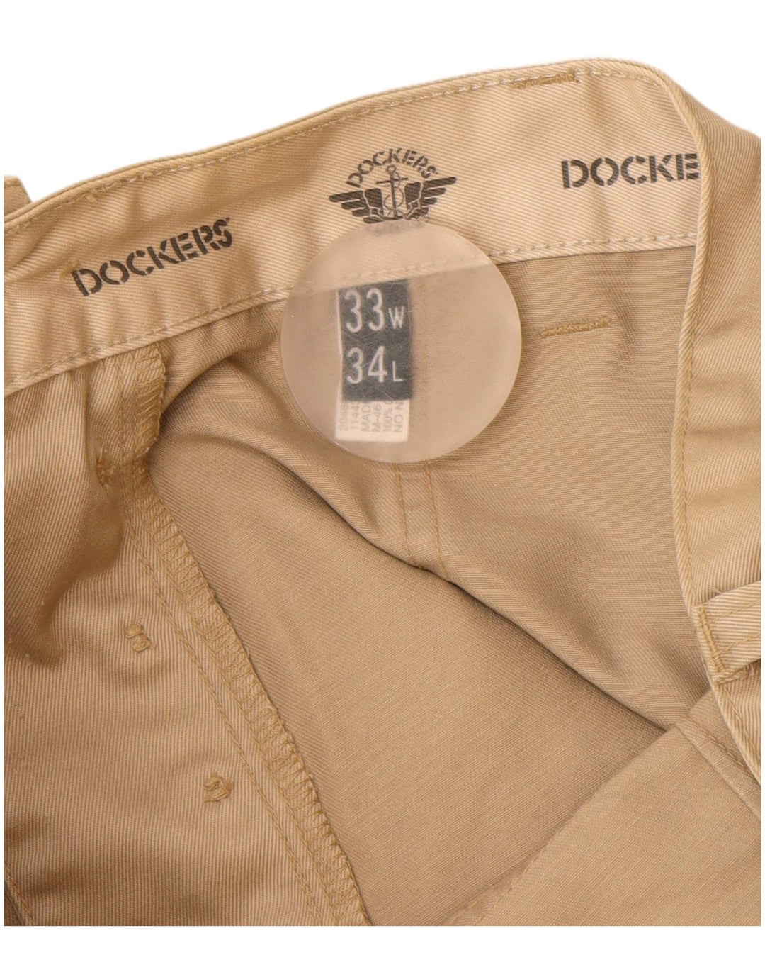 Dockers Straight Cargo bukser til mænd W33 L34 Beige bomuld