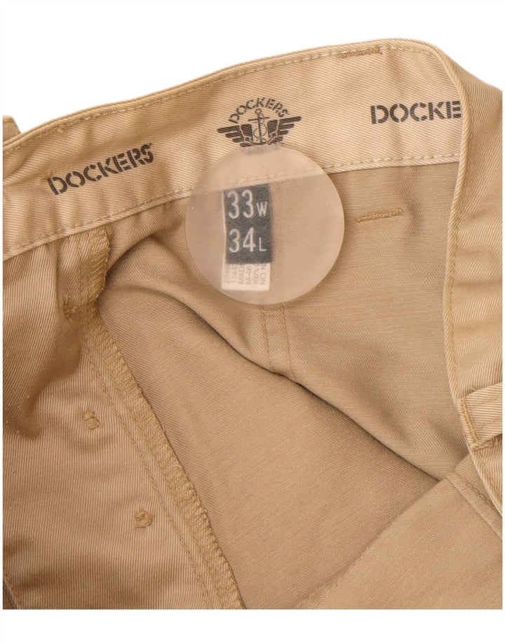 Dockers Straight Cargo bukser til mænd W33 L34 Beige bomuld