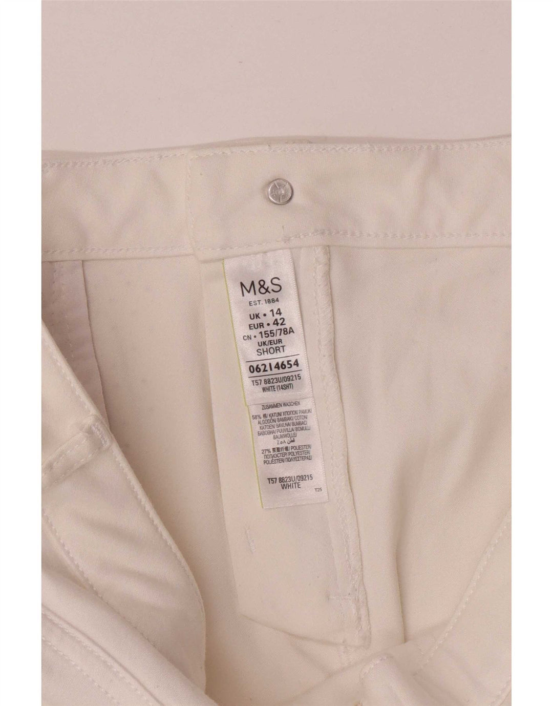 Marks & Spencer Lige jeans til kvinder UK 14 Large W32 L29 White Bomuld