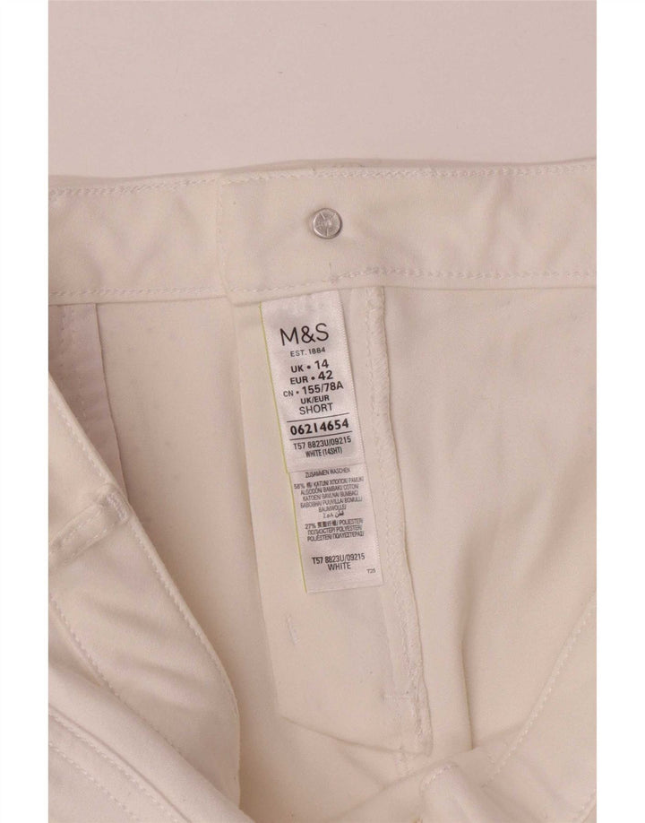 Marks & Spencer Lige jeans til kvinder UK 14 Large W32 L29 White Bomuld