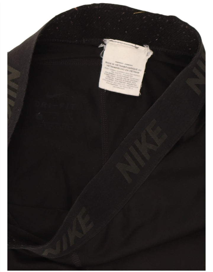 Nike Dame Grafiske Capri Leggings UK 12 Medium Sort Polyester