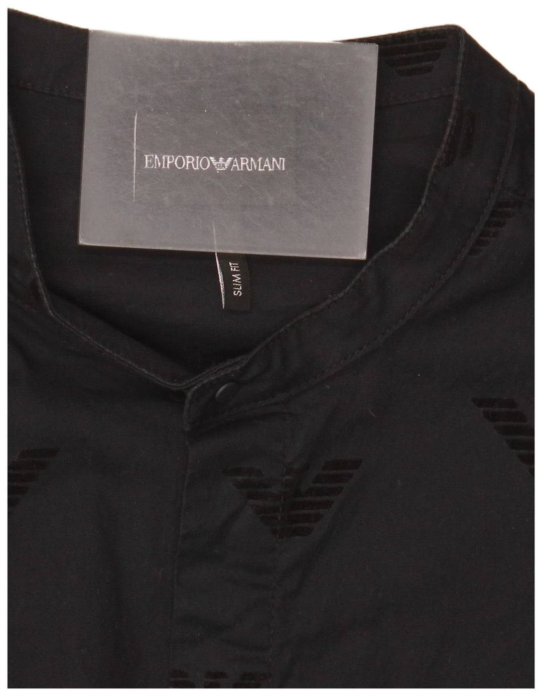 Emporio Armani Herre grafisk skjorte Stor sort bomuld