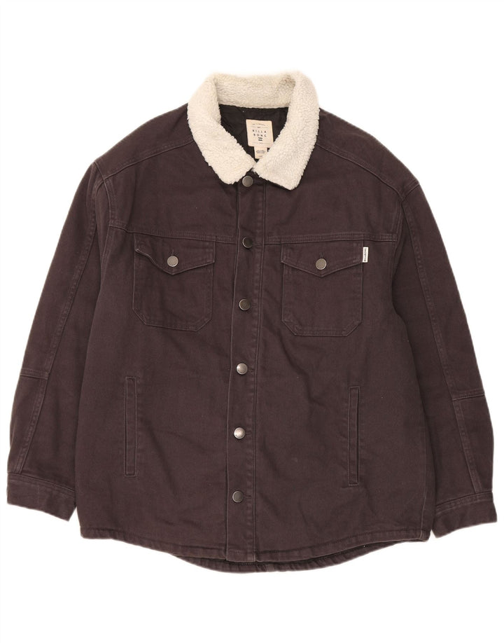 Billabong Herre Regular Fit denimjakke UK 40 Stor Grå Bomuld