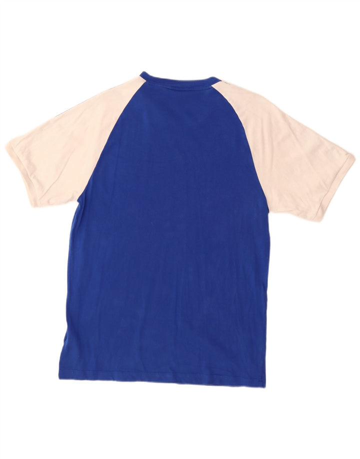 Adidas Herre T-shirt Top Medium Blue Colourblock Bomuld