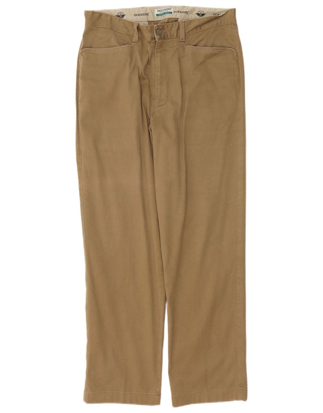 DOCKERS Herre Khakis Lige Casual Bukser W34 L30 Beige Bomuld