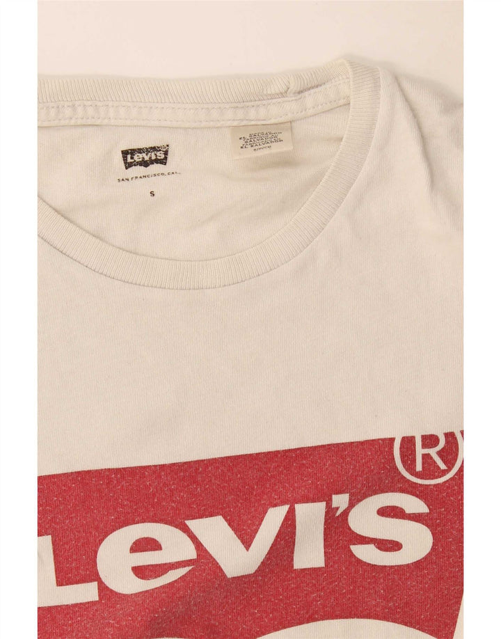 Levi's Dame Oversized grafisk T-shirt Top UK 10 Small White