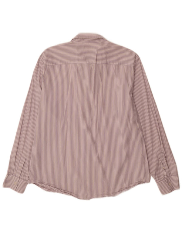 Calvin Klein Mens Slim Fit Shirt XL Purple Pinstripe Cotton
