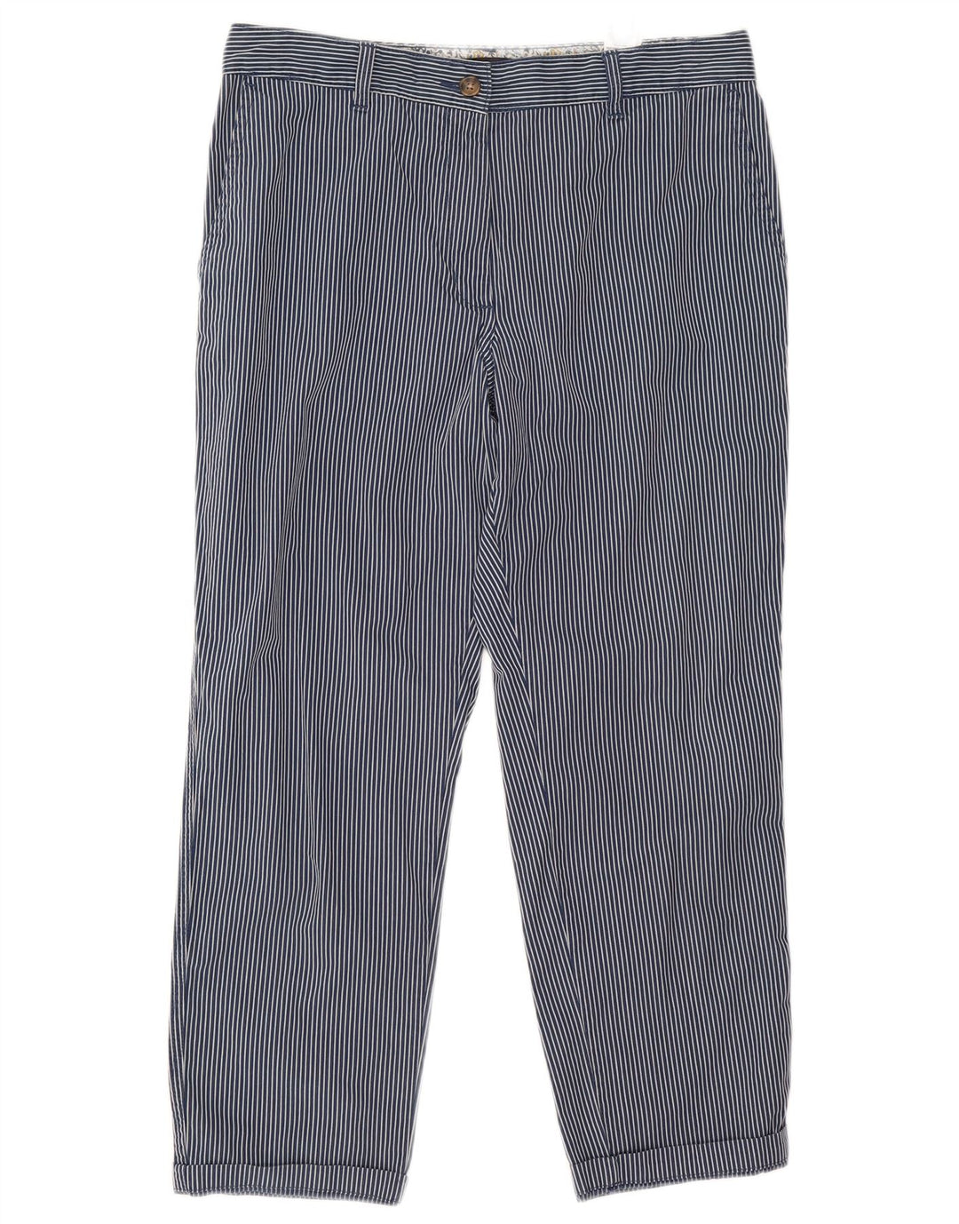 Marks & Spencer Dame Cropped Trousers UK 12 Medium W32 L25 Navy Blue