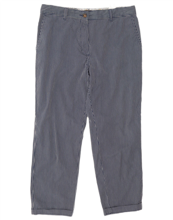 Marks & Spencer Dame Cropped Trousers UK 12 Medium W32 L25 Navy Blue