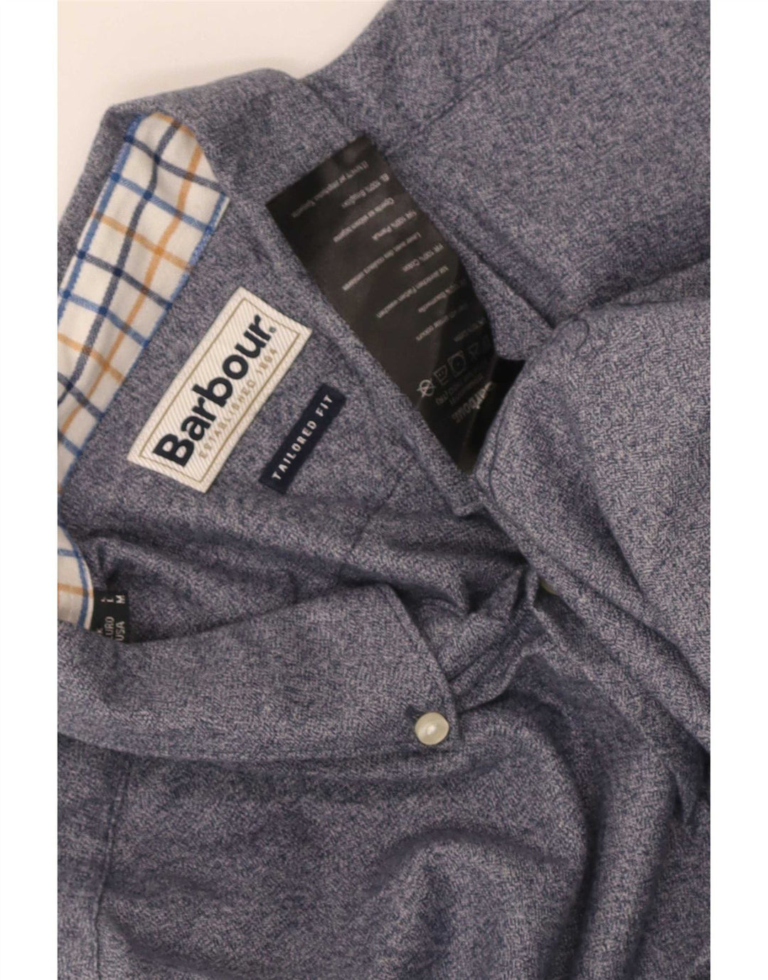 Barbour Herre Skræddersyet Fit skjorte Medium Blue Flecked Bomuld