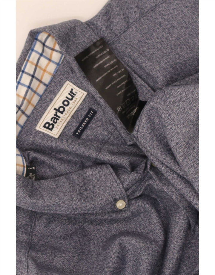Barbour Herre Skræddersyet Fit skjorte Medium Blue Flecked Bomuld