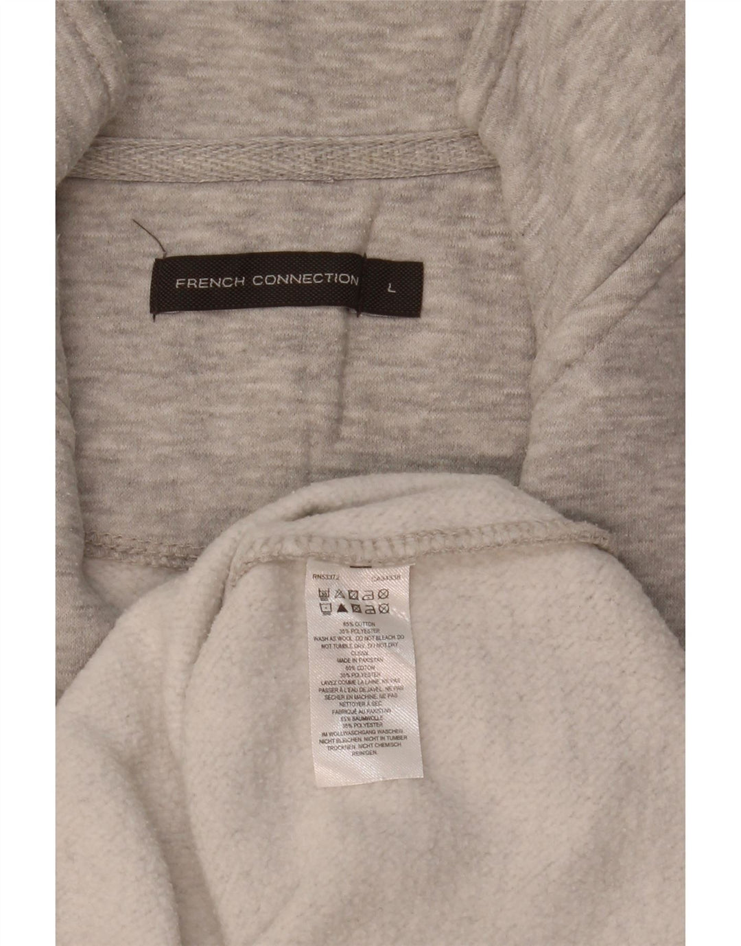 Fransk forbindelse herre lynlås-hals sweater jumper stor grå flækket bomuld