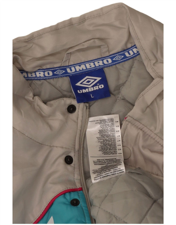 UMBRO Herre grafisk polstret jakke UK 40 Large Grå Colourblock Nylon